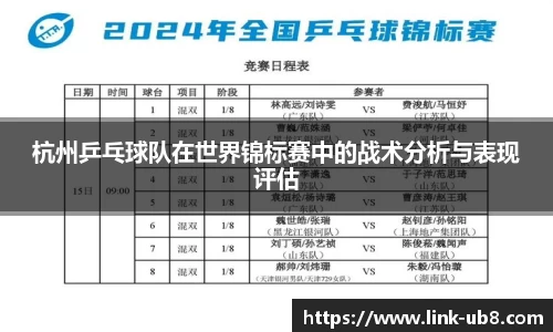 杭州乒乓球队在世界锦标赛中的战术分析与表现评估